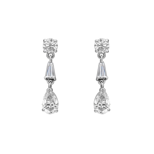 Pear & Baguette Drop Earrings