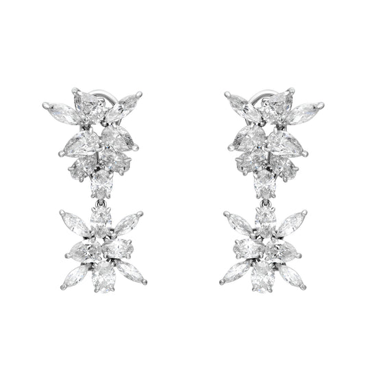Multi Fancy Shape Cluster Extension Drop Earrings