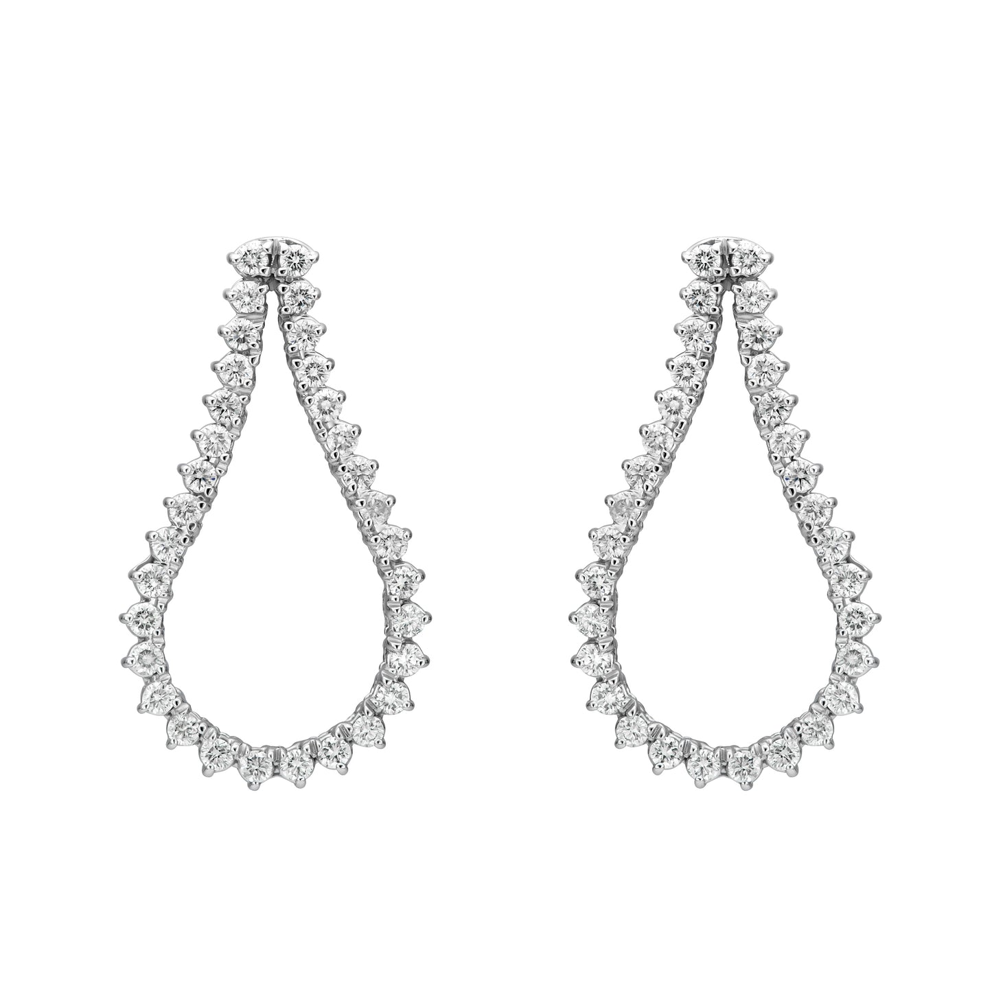 Three Prong Teardrop Outline Earrings