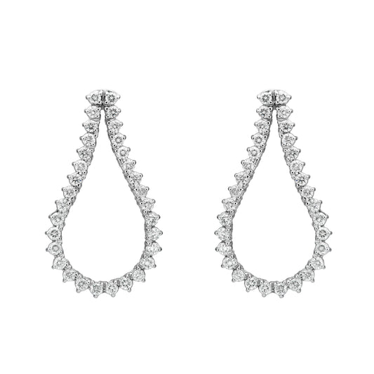 Three Prong Teardrop Outline Earrings