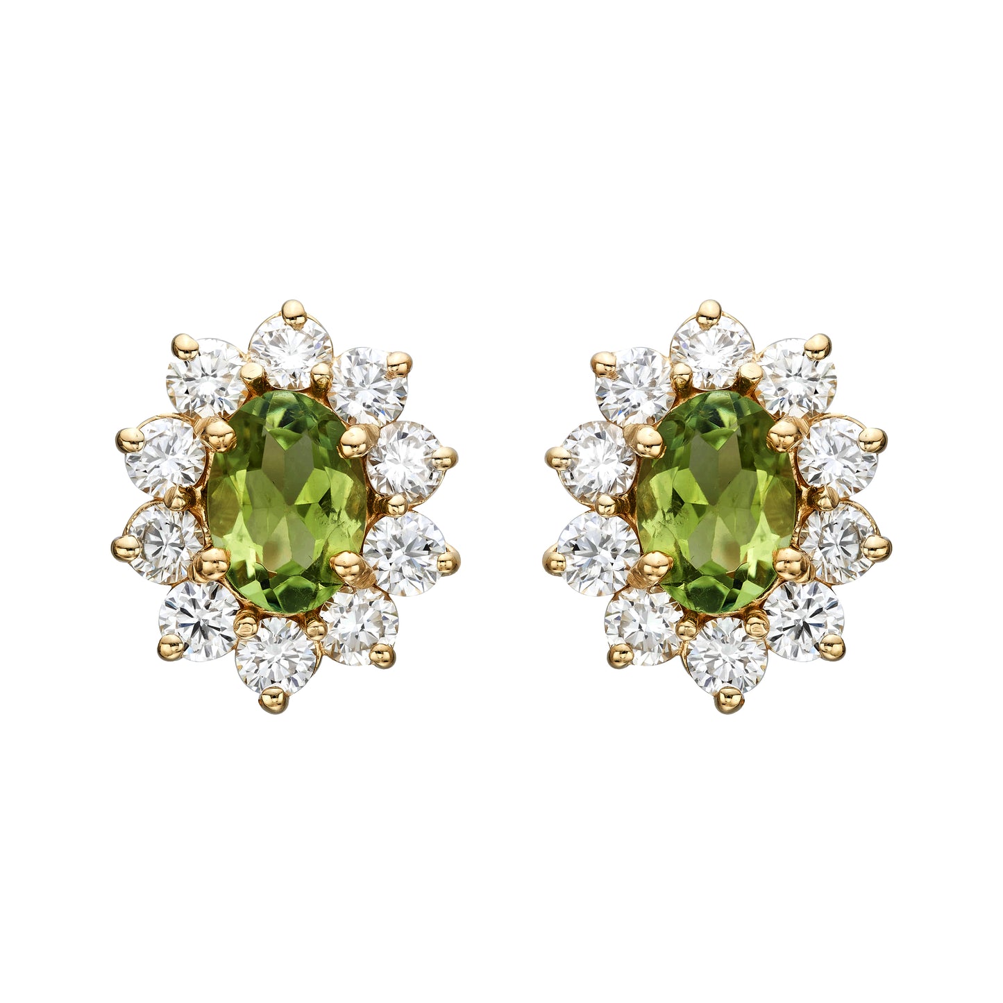 Multicolor Oval Halo Earrings