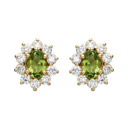 Multicolor Oval Halo Earrings