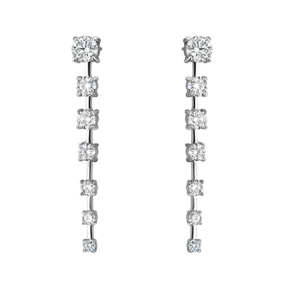 One Line Spaced Graduated Drop Earrings