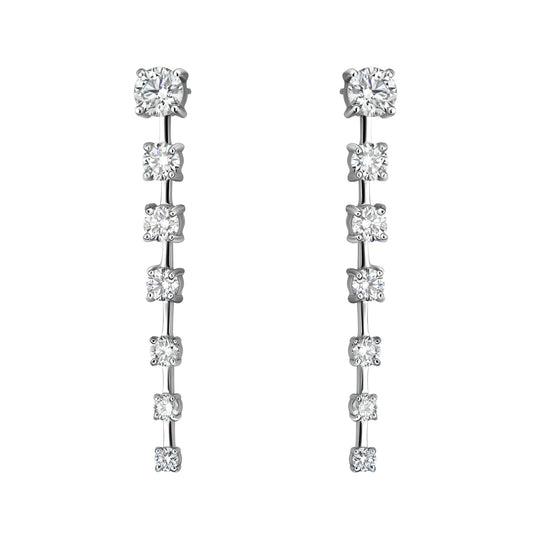 One Line Spaced Graduated Drop Earrings