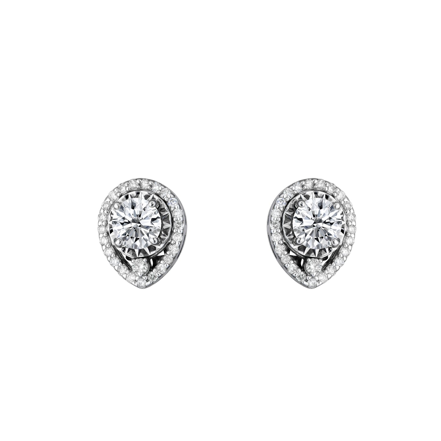Studs Pear Illusion Earrings
