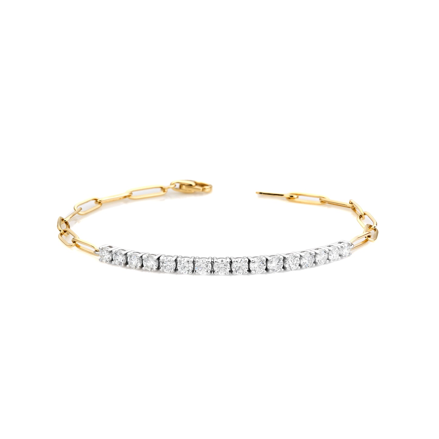 Paperclip Diamond Center Bracelet