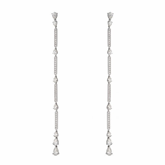 Pear One Line Drop Earrings