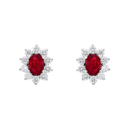 Multicolor Oval Halo Earrings