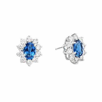 Multicolor Oval Halo Earrings