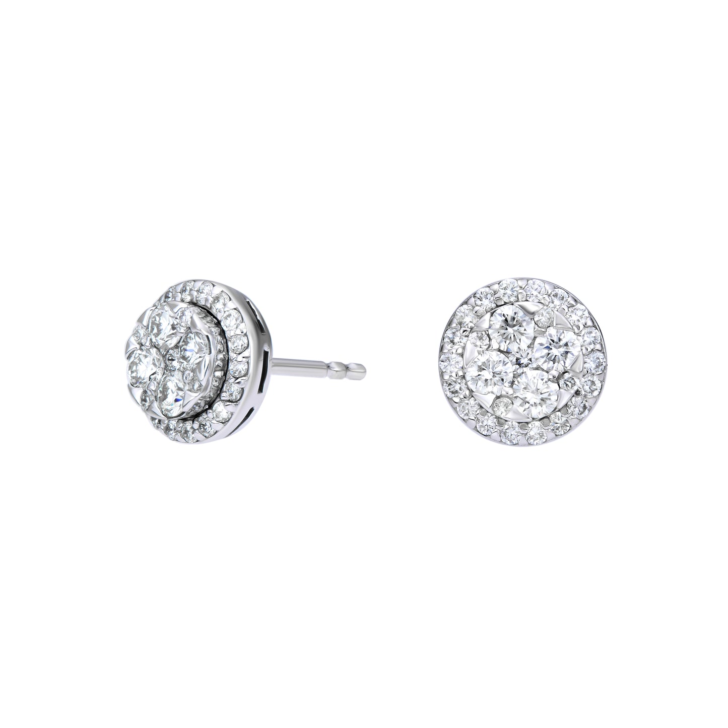 Flower Cluster Illusion Halo Earrings