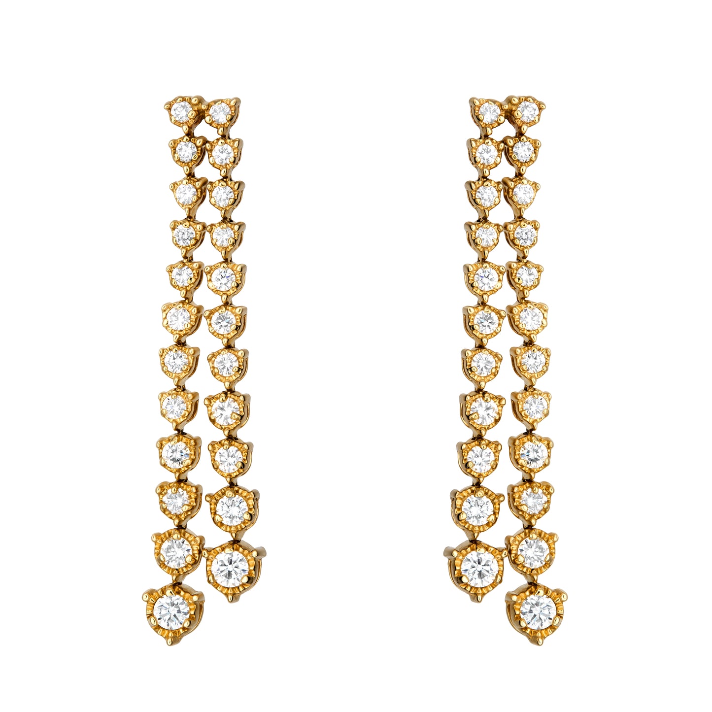Illusion Graduated Double Line Drop Earrings