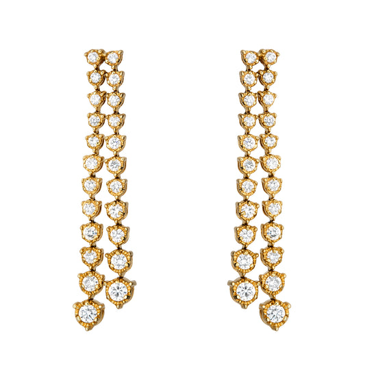 Illusion Graduated Double Line Drop Earrings