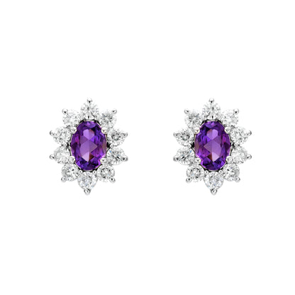 Multicolor Oval Halo Earrings