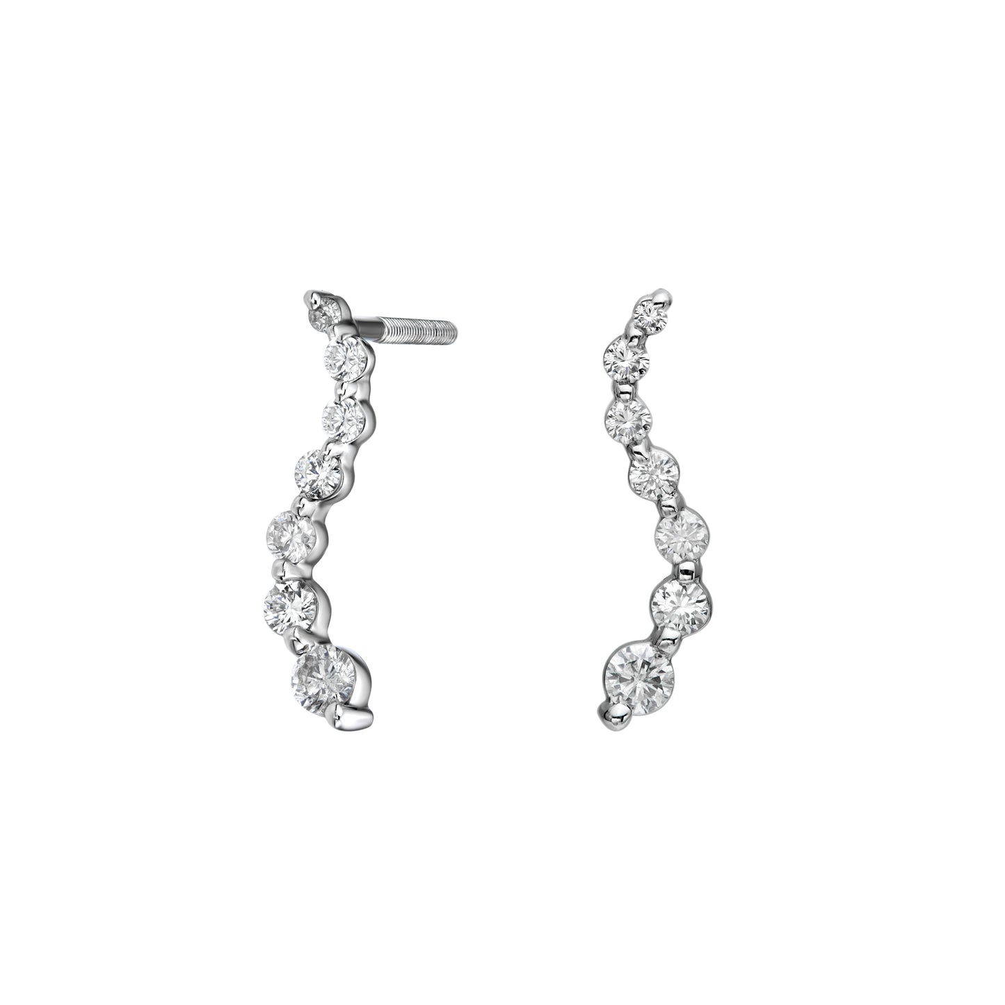 Curved Graduated Drop Earrings