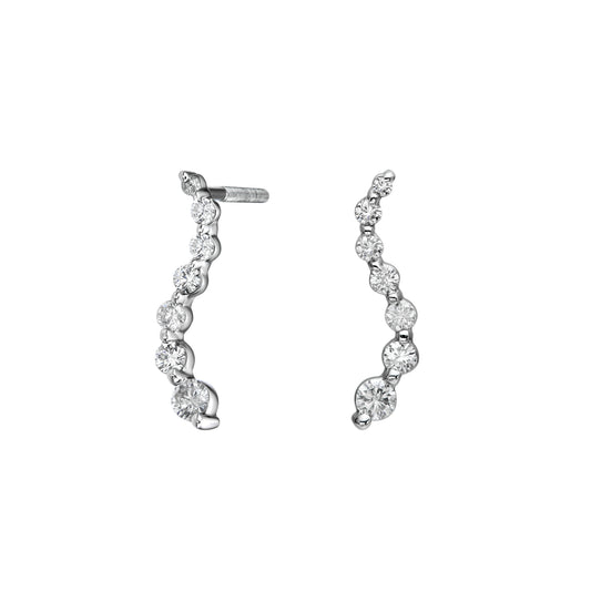 Curved Graduated Drop Earrings