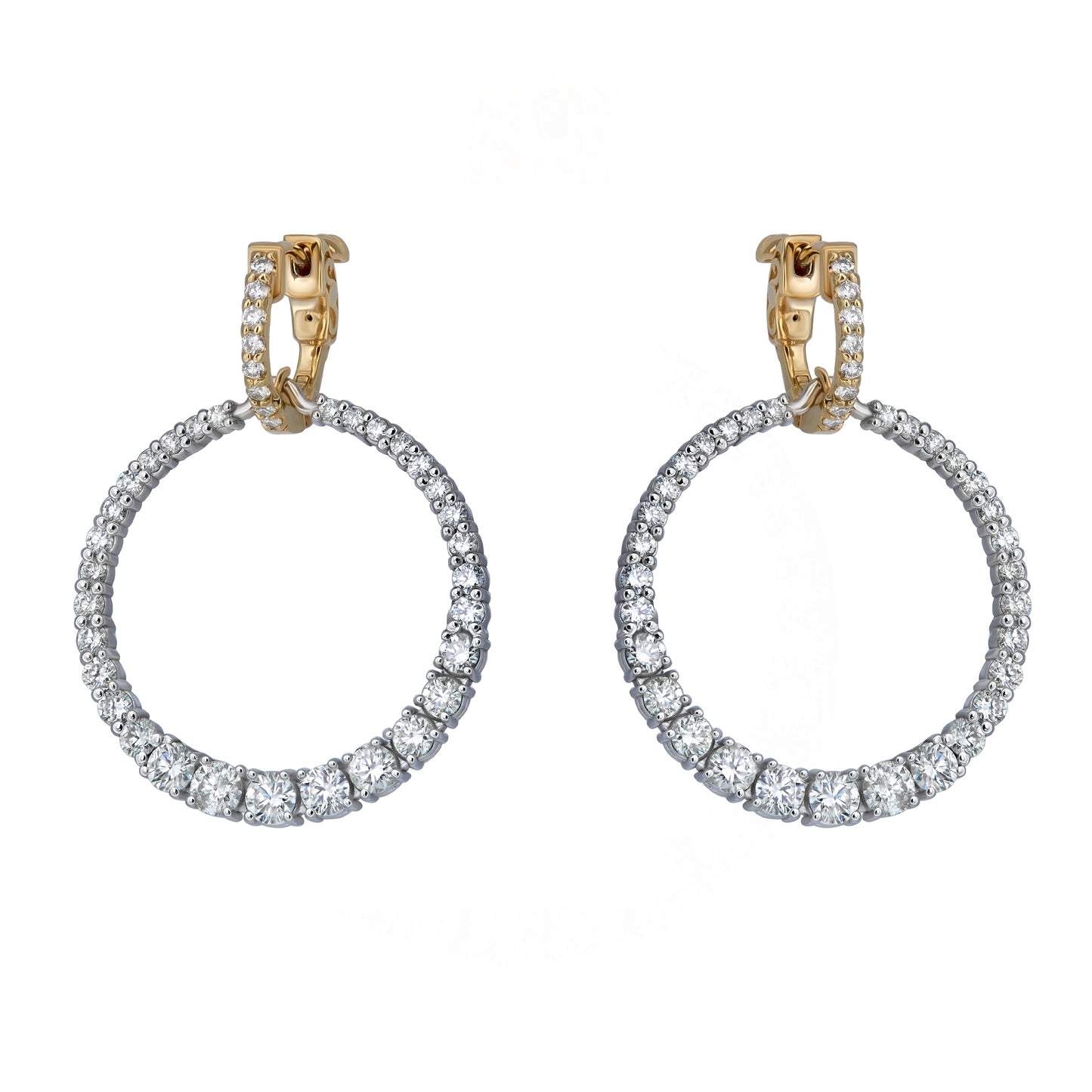Double Hoop Circle Drop Earrings
