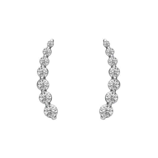 One Line Graduated Climber Earrings