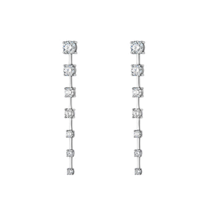 One Line Spaced Graduated Drop Earrings