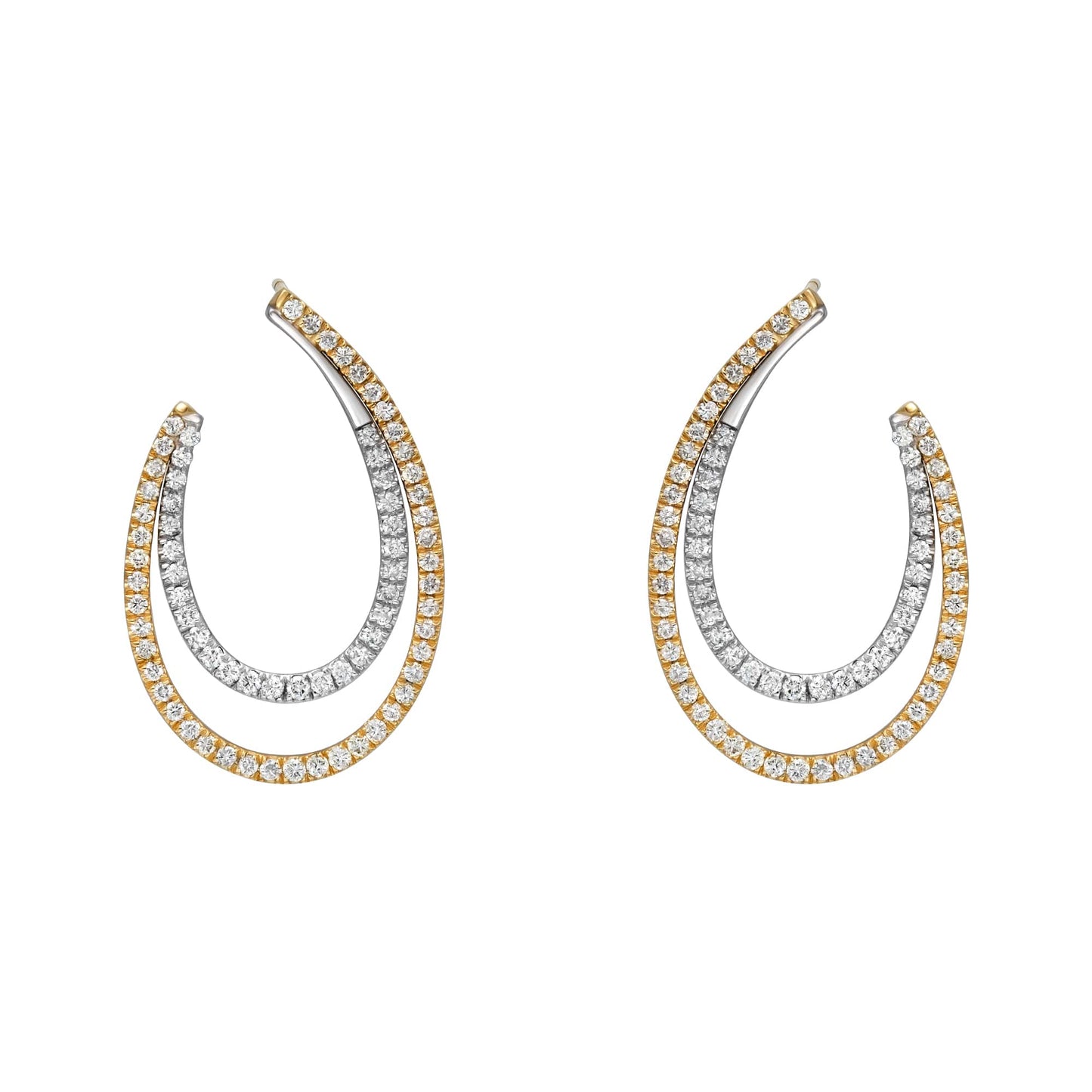 Double Open Tear Drop Earrings
