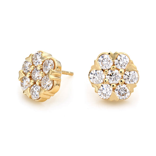 Flower Heart Stud Earrings