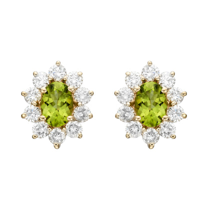 Multicolor Oval Halo Earrings