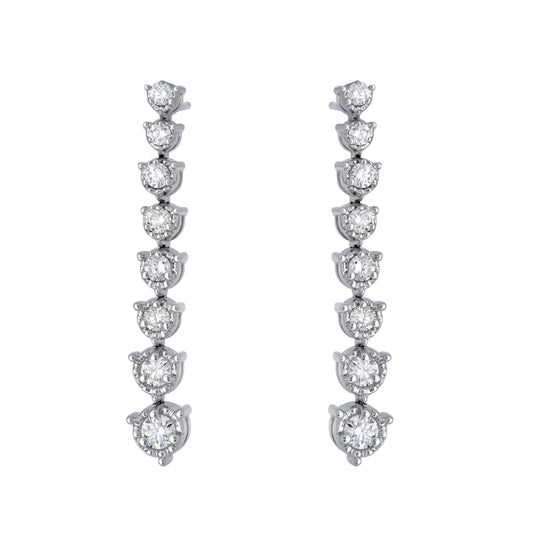 One Line Graduated Illusion Drop Earrings
