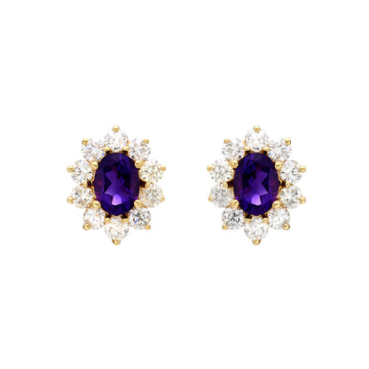 Multicolor Oval Halo Earrings