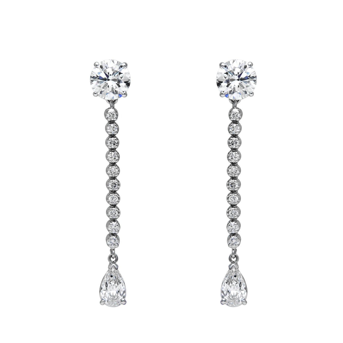 Round Studs With Dangle Earrings