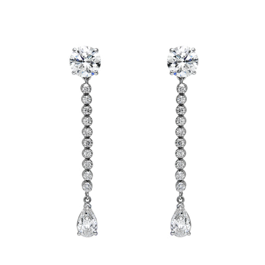 Round Studs With Dangle Earrings