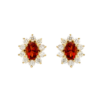 Multicolor Oval Halo Earrings