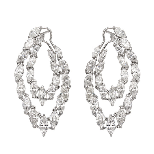 Marquise Double Hoops