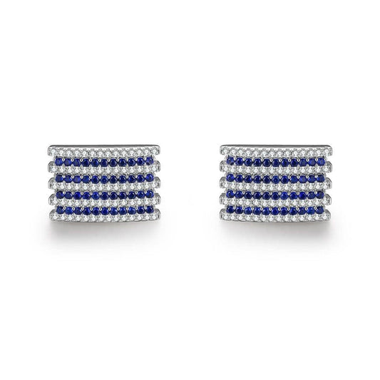 Rectangle Diamond & Fancy Color Rows Cufflinks