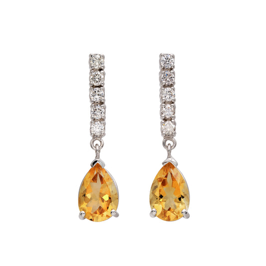 Diamond & Citron Drop Earrings