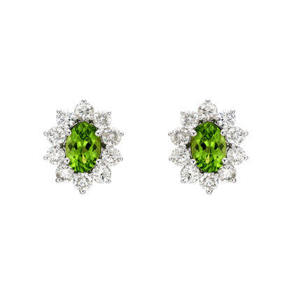 Multicolor Oval Halo Earrings
