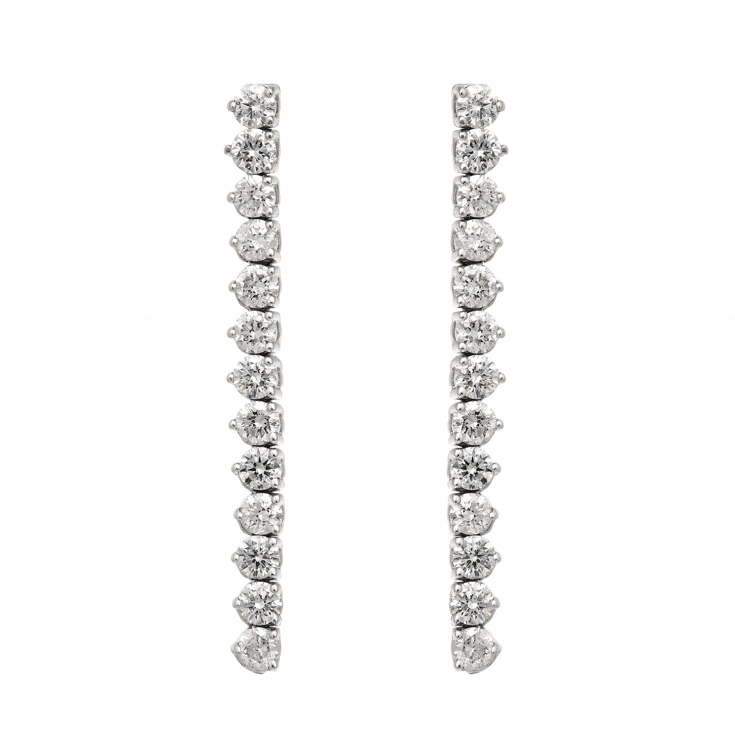 One Line Three Prong Drop Earrings