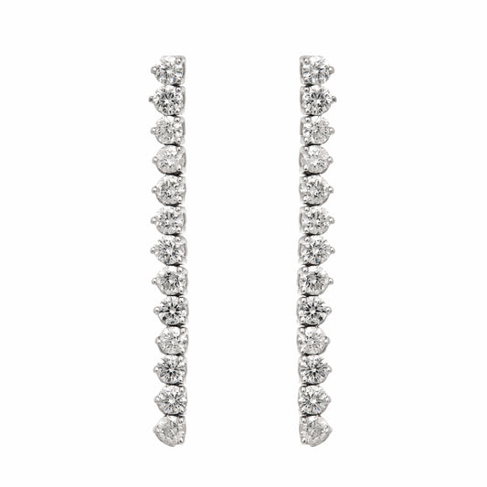 One Line Three Prong Drop Earrings