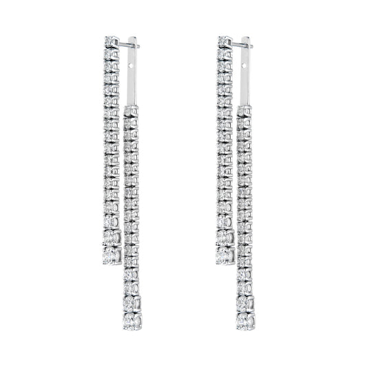 One line Drop Front To Back Jacket Earrings