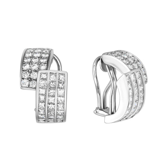 Princess Cut & Round J Hoops