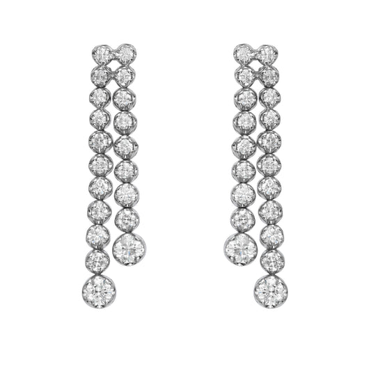 Double Line Buttercup Graduated Drop Earrings