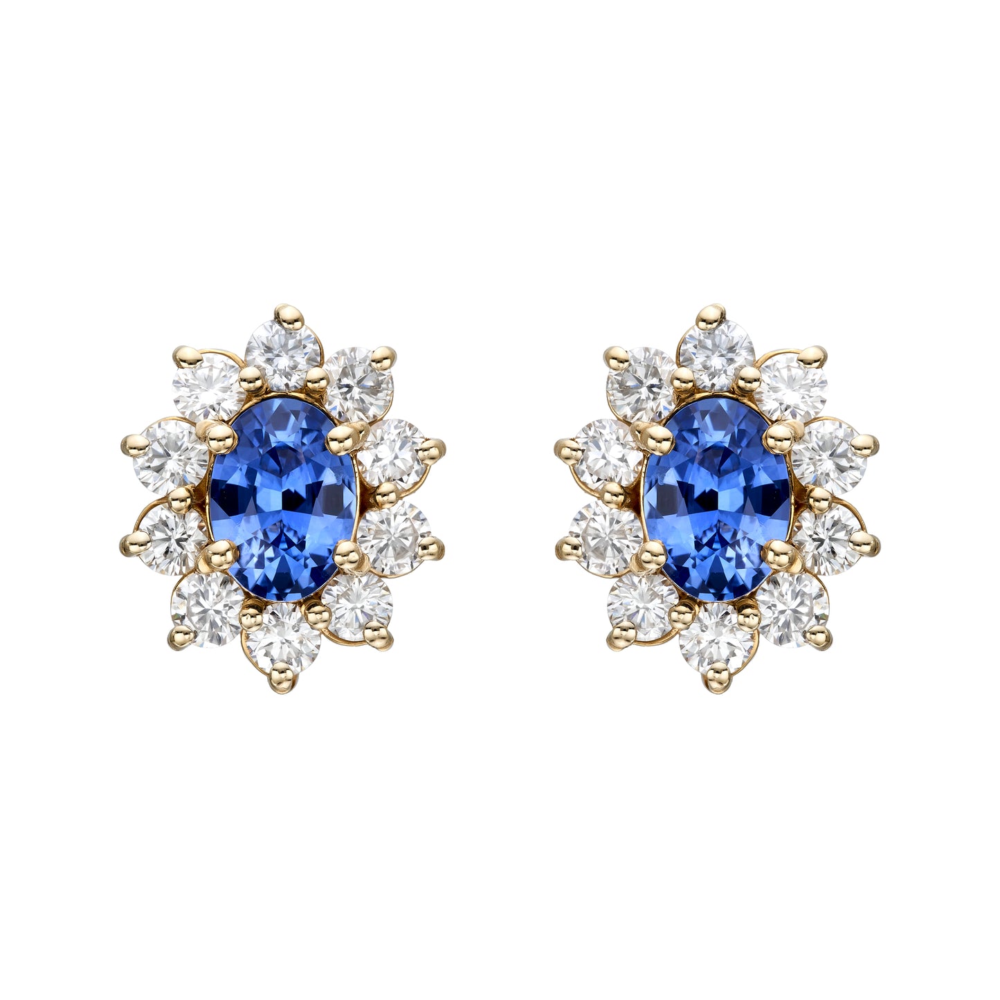 Multicolor Oval Halo Earrings