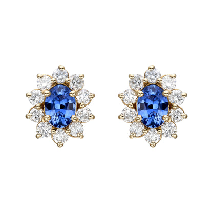 Multicolor Oval Halo Earrings