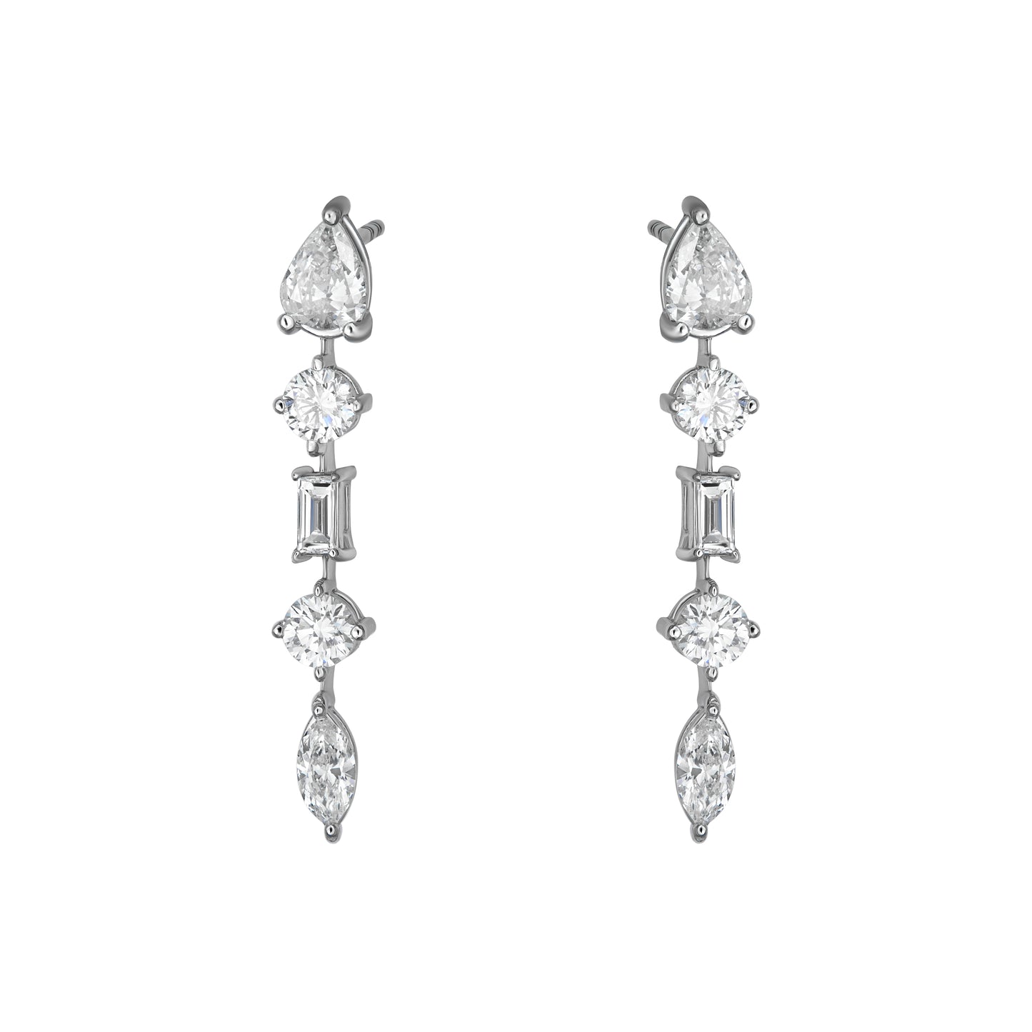 Multi Shape Line Drop Earrings