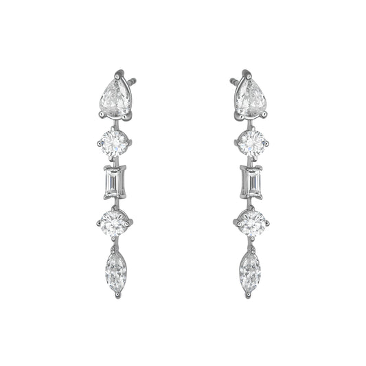 Multi Shape Line Drop Earrings