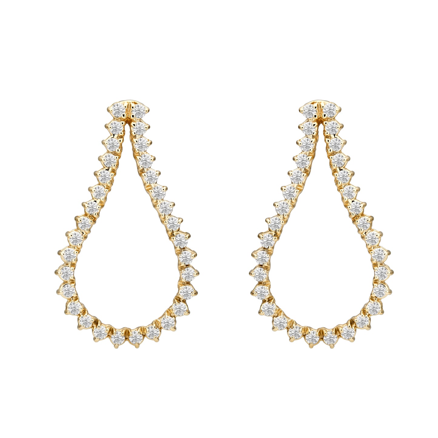 Three Prong Teardrop Outline Earrings