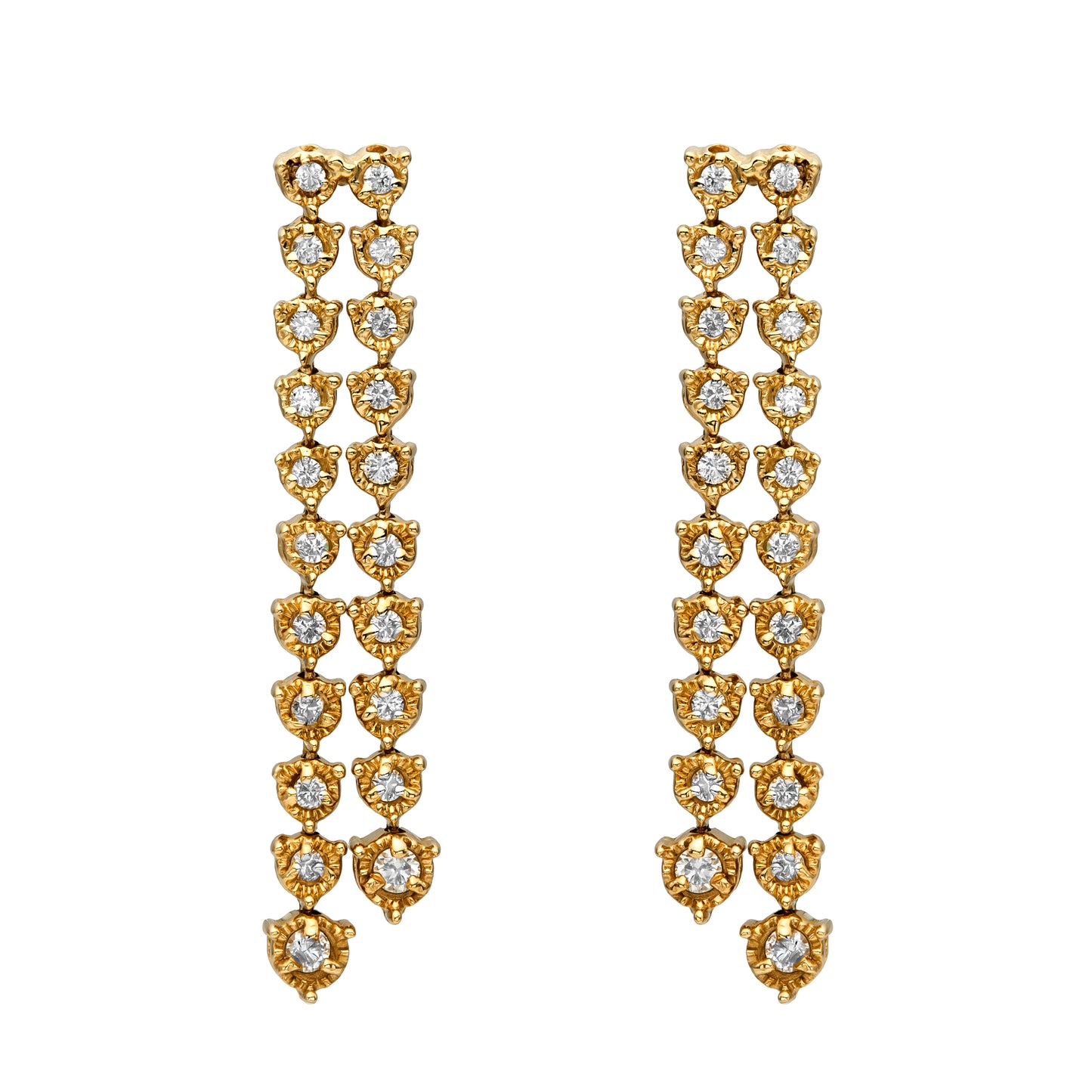 Illusion Graduated Double Line Drop Earrings