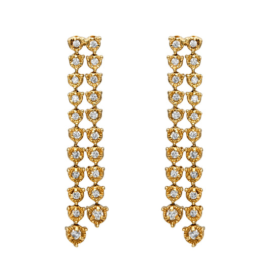 Illusion Graduated Double Line Drop Earrings